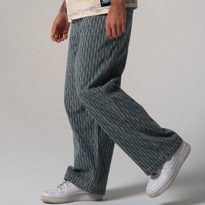 Western Roads Wide Fit Pants (Medium Wash)