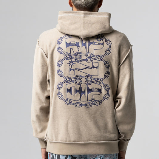 Linked Up Reversed Stitch Hoodie (Khaki)