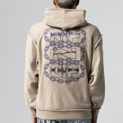Linked Up Reversed Stitch Hoodie (Khaki)