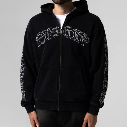 Pretty Flacko Zip Hoodie (Black Vintage Wash)