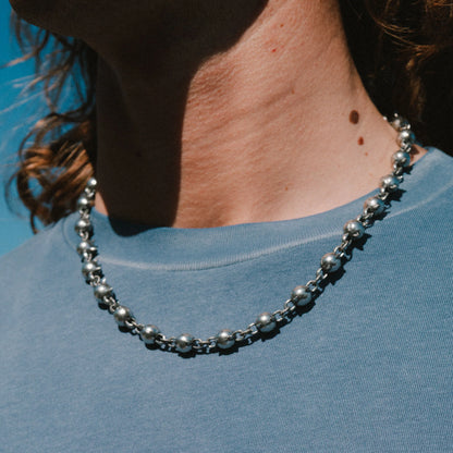 Lord Nermal Ball And Chain Necklace (Silver)