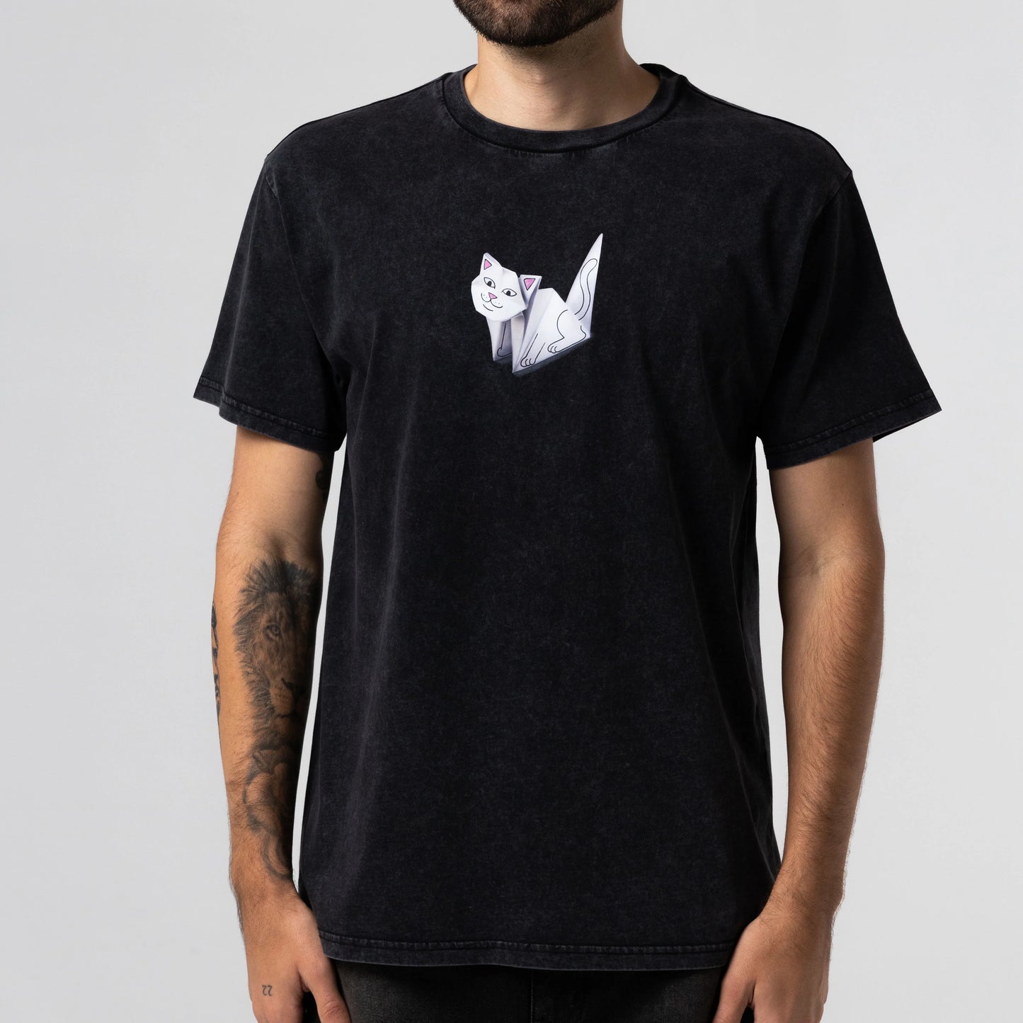 Origami Tee (Black Vintage Wash)