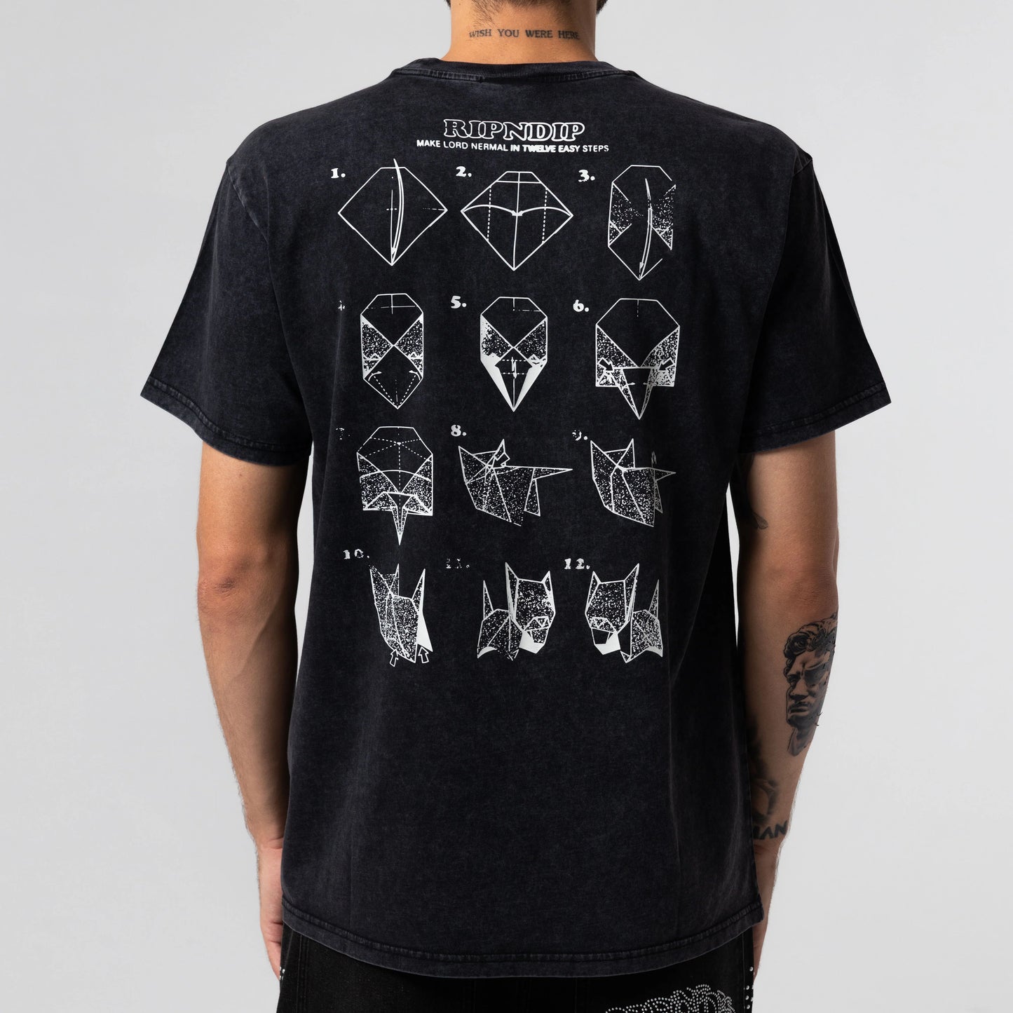 Origami Tee (Black Vintage Wash)