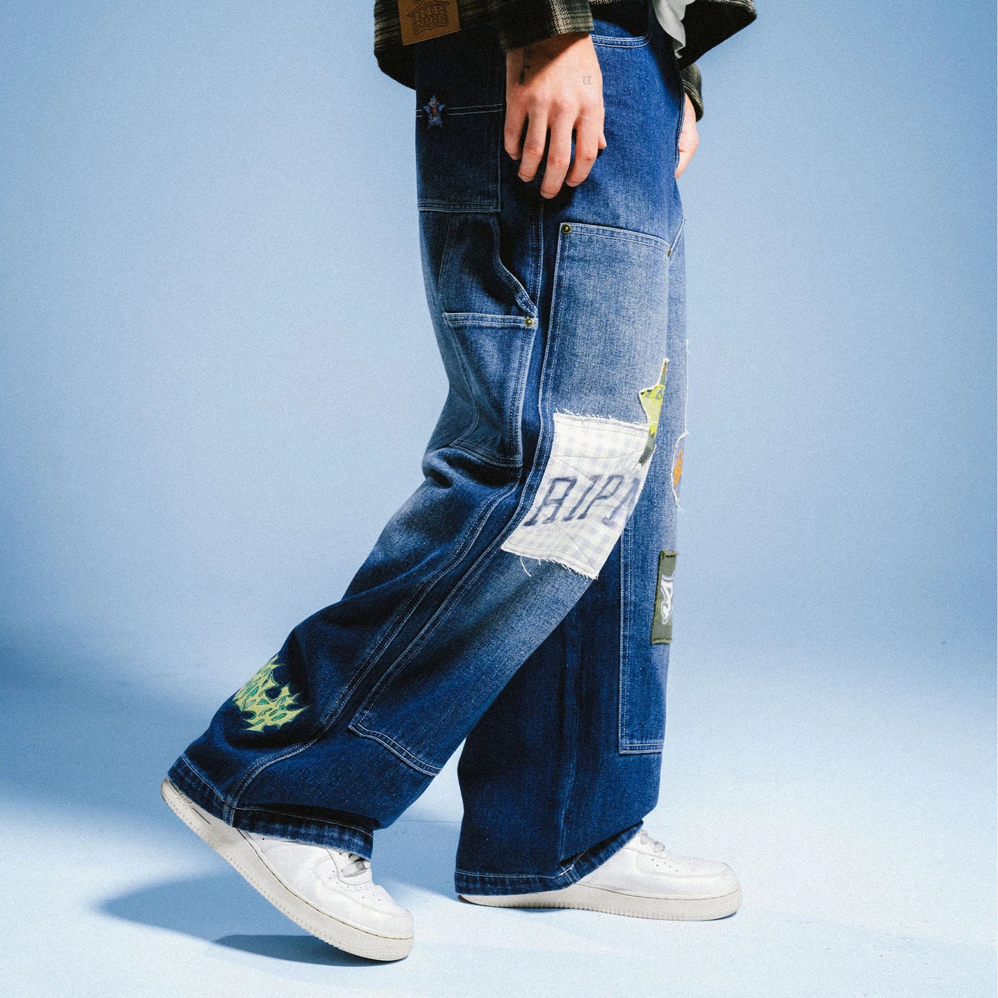 Skyline Wide Fit Carpenter Pant (Light Wash Denim)