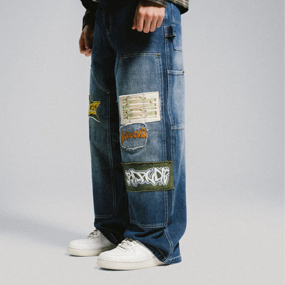 Skyline Wide Fit Carpenter Pant (Light Wash Denim)