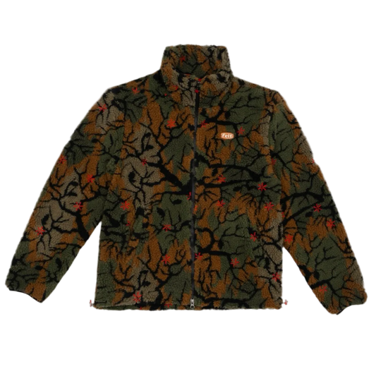 Forest Bloom Sherpa Jacket (Green Forest)