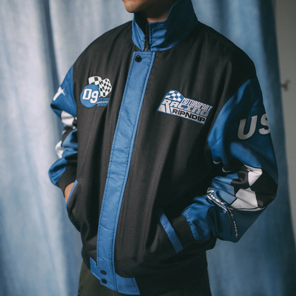 Ripnrace Puffer Jacket (Black/Blue)