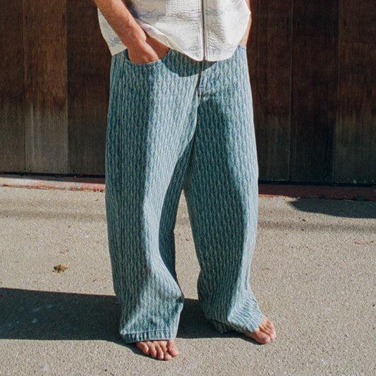 Western Roads Wide Fit Pants (Medium Wash)