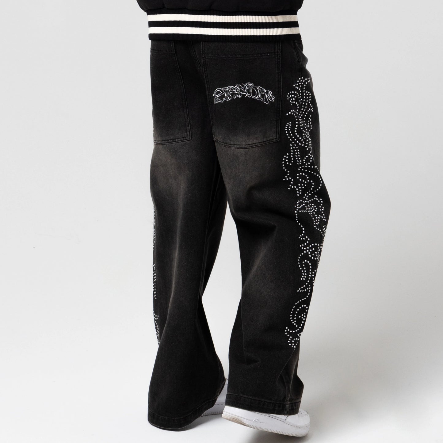 Pretty Flacko Extra Wide Leg Pants (Black Vintage Wash Denim)