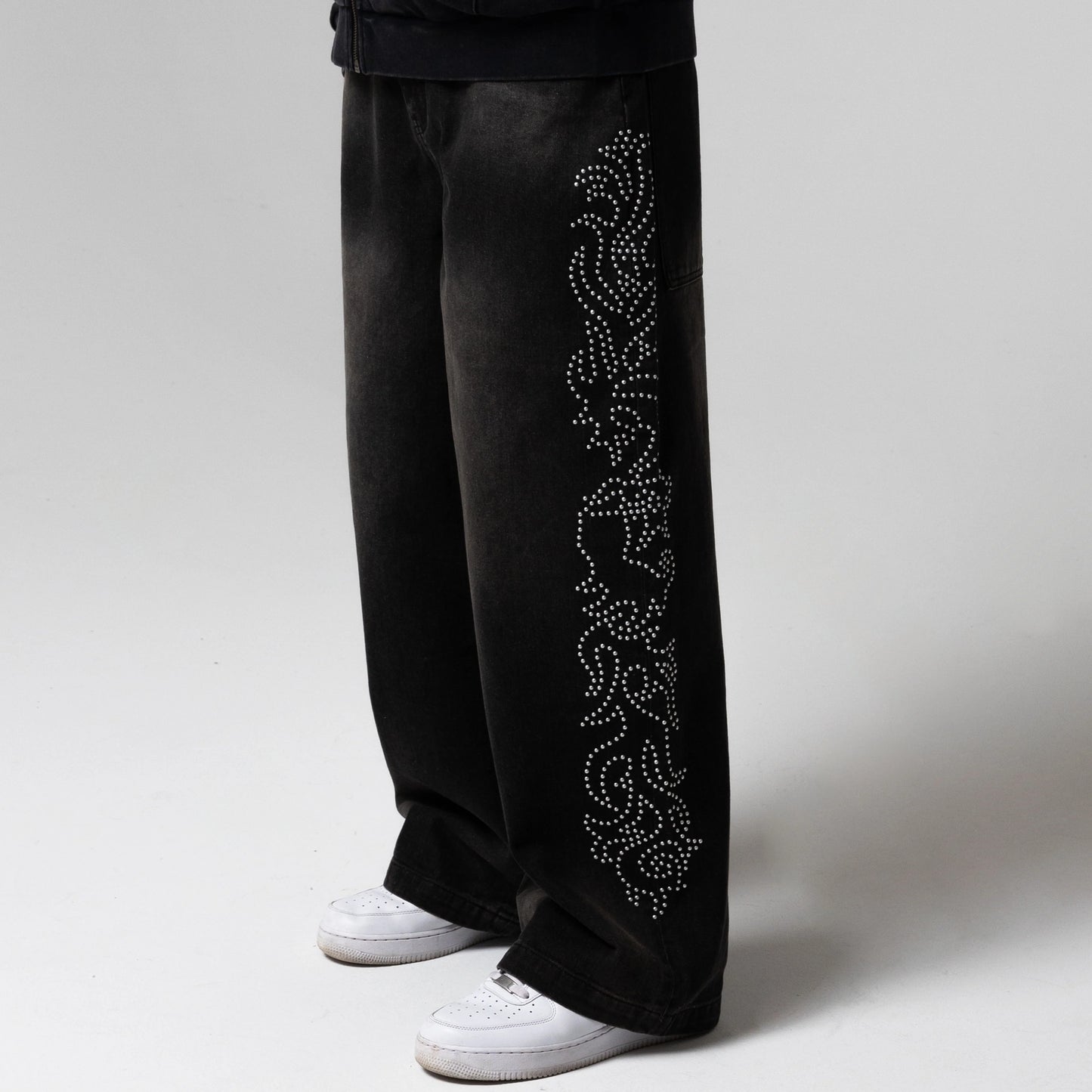 Pretty Flacko Extra Wide Leg Pants (Black Vintage Wash Denim)