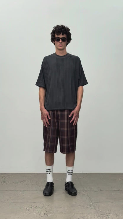 Knit Stripe Tee (Charcoal)