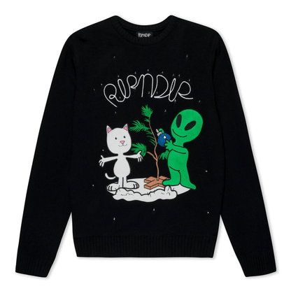 Alien/Nerm Christmas Light Up Knit Sweater (Black)