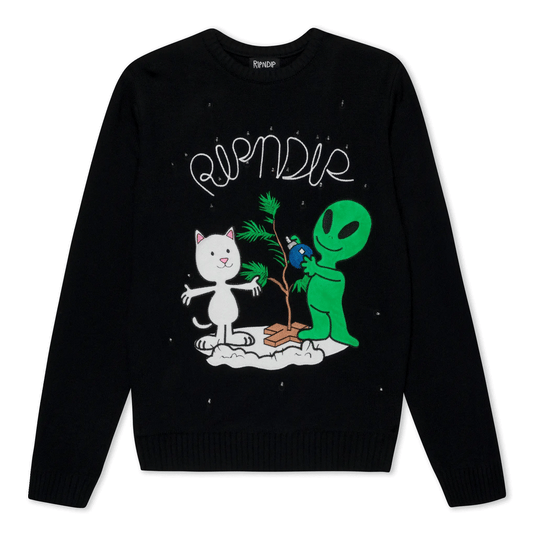 Alien/Nerm Christmas Light Up Knit Sweater (Black)